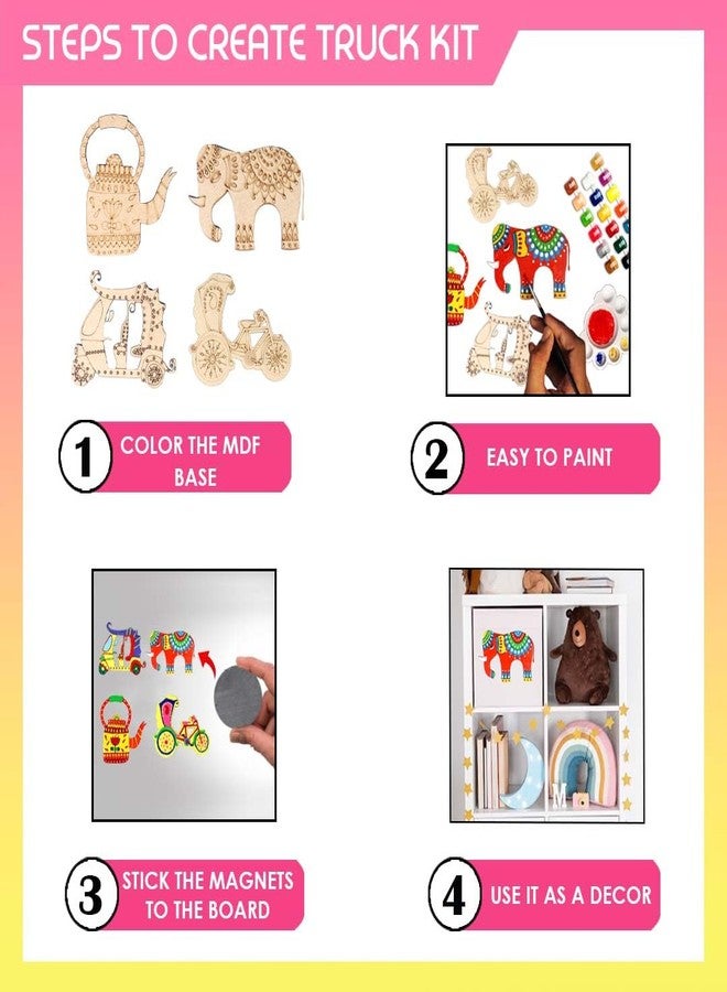 Solobolo Painting Kit for Kids 6-12 | Art & Craft for Girls 9-12 | Return Birthday Gift | Truck Art | Gift for Boys Girls 6-15 - Wood, Brown - Image 4